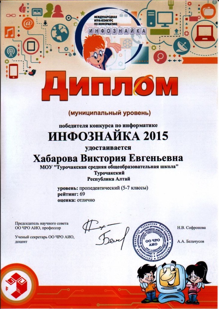 Грамоты конкурсов по информатике Грамоты конкурсов по информатике